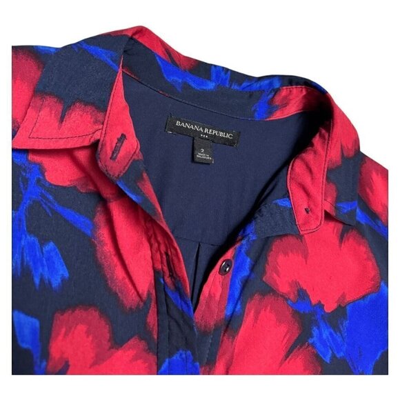 Banana Republic FLORAL Lightweight Summer Business Casual Cute Long Dress Size 2 - Picture 2 of 4